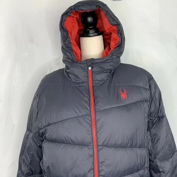 Spyder Nexus Puffer Jacket Gray Red NWT Size M Jackets & Coats